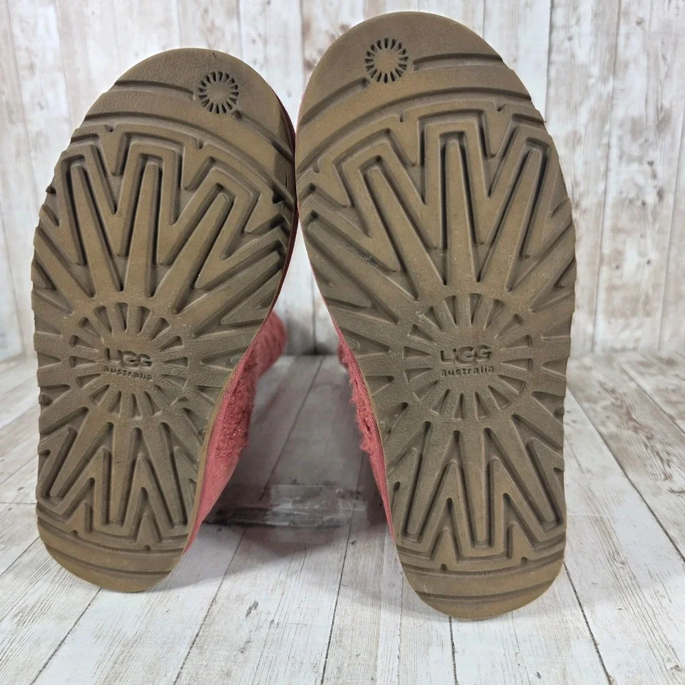 UGG Australia‎ Knit Tall Boots Rose Gold Metallic Buttons Womens Size 6